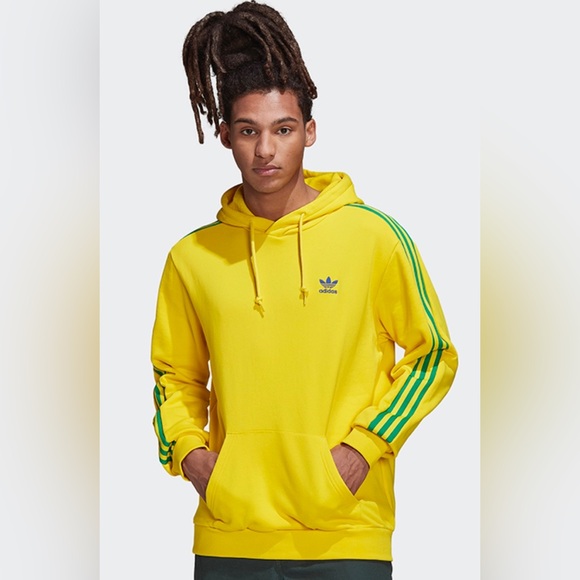 Adidas men’s yellow hoodie. NWT!  Size Small - Picture 2 of 12